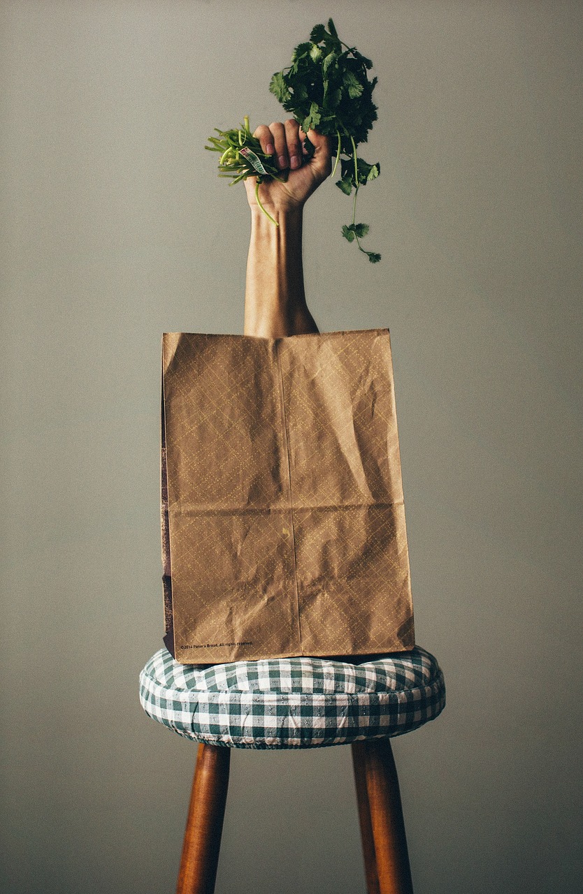 Jednoduchá papírová taška. 